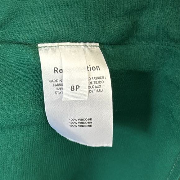 Reformation Archie Dress in Emerald Size: 8 Petite - Picture 8 of 11